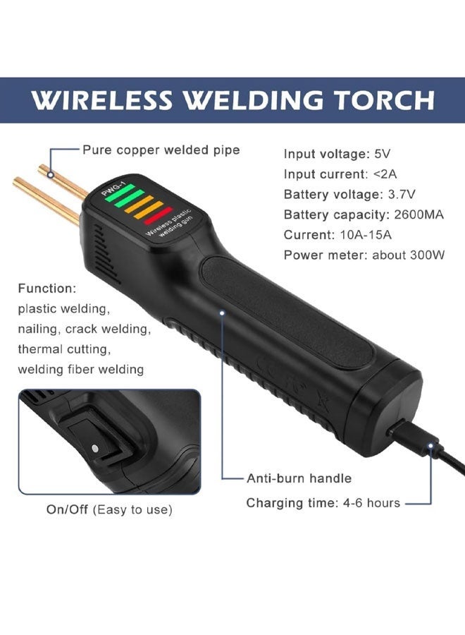 Cordless Portable 2-in-1 Plastic Welding Kit, with LED Light & Fast Heating, Plastic Welder/Welding Gun, 4 Welding Rods + 200 Hot Staples, Efficient For DIY Enthusiasts/Repairers - Image 4